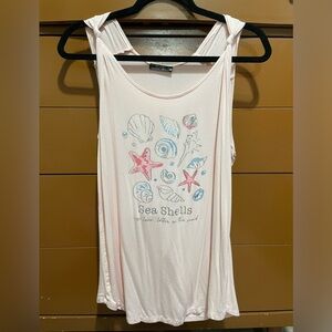 Apricot medium seashell tank top designed by Ava James